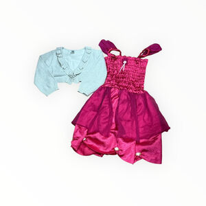 Carter's H&M Dress Set Girls 4 Pink Princess Party Outfit Sparkle Cardigan